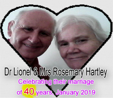 Dr & Mrs Hartley 2019 celebrating 40 years of marriage